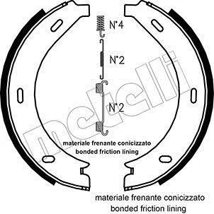 Колодки ручника MB Vito (W638) 96-03 (180x20) (з пружинками) METELLI Metelli 53-0236K