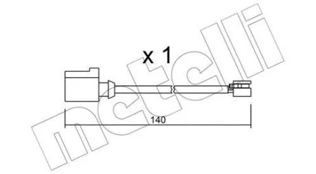 Датчик зносу гальмівних колодок (задніх) VW Touareg 10-/Porsche Cayenne/Panamera 09- (L=150mm) Metelli SU.274