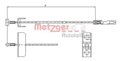 Трос ручного гальма METZGER 11.6802