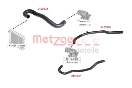 Патрубок системи охолодження гумовий METZGER 2420029