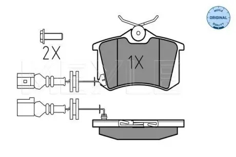 Колодки гальмівні (задні) VW Polo 01-/Skoda Fabia 99-08/Seat Cordoba/Ibiza 02-09(TRW)(з датчиком) MEYLE 025 238 2317/W