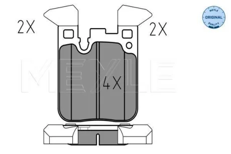 Колодки гальмівні (задні) BMW 1 (F20/F21)/ 3 (F30/F31/F34) 11- (Brembo) B37/B47/N13/N47/N55 MEYLE 025 250 2916