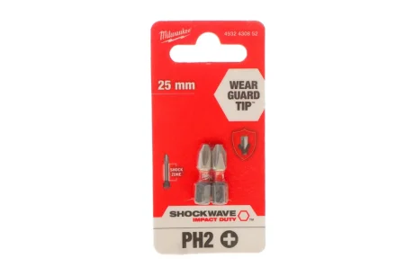 Біта SHOCKWAVE 1/4" PH/PH2 x 25mm 2 ед. MILWAUKEE 4932430852