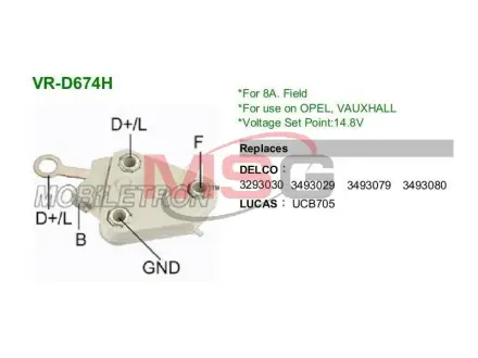 Регулятор напруги DE605 MOBILETRON VRD674H