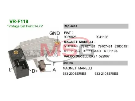 Регулятор напруги IX110 MOBILETRON VRF119