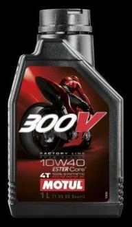 Олива для чотиритактних двигунів 300V Factory Line 10W40 1л >JASO MA2 Синтетична естерове 300VFL 10W40 1L MOTUL 104118
