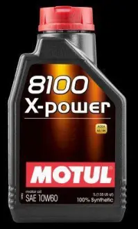 Масло моторное синт 8100 x-power 10w-60 sp a3/b4, 1л MOTUL 106142 (фото 1)