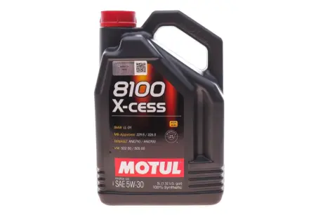 Олива 5W30 X-cess 8100 (5L) (VW 502 00/505 00/MB 229.5/226.5/RN0710-0700/LL-01) (108946) MOTUL 368106