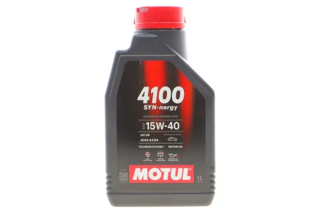 Олива 15W40 4100 Syn-nergy (1L) (API SP) (ACEA A3/B4) (113149) MOTUL 386501