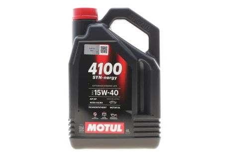 Олива 15W40 4100 Syn-nergy (4L) (API SP) (ACEA A3/B4) (113150) MOTUL 386507