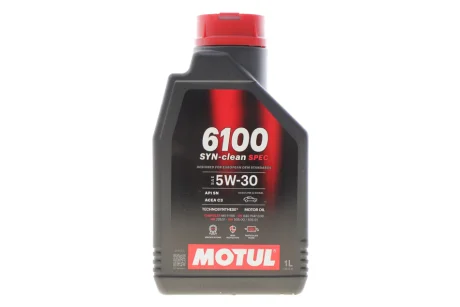 Олива 5W30 6100 Syn-clean Spec (1L) (CHRYSLER MS-11106/MB 229.51/VW 505 00/505 01) (113153) MOTUL 814311