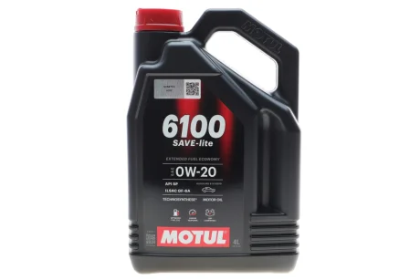 Олива 0W20 6100 Save-lite (4L) (PERFORMANCE SP/ILSAC GF-6A) (113136) MOTUL 842050