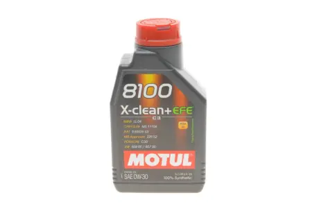 Олія моторна /8100 X-clean+ EFE 0W30 1L Motul MOTUL 853911