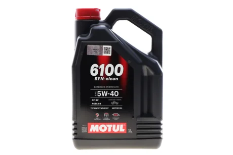 Олива 5W40 6100 Syn-clean (5L) (ACEA C3/API PERFORMANCE SP) (113116) MOTUL 854351