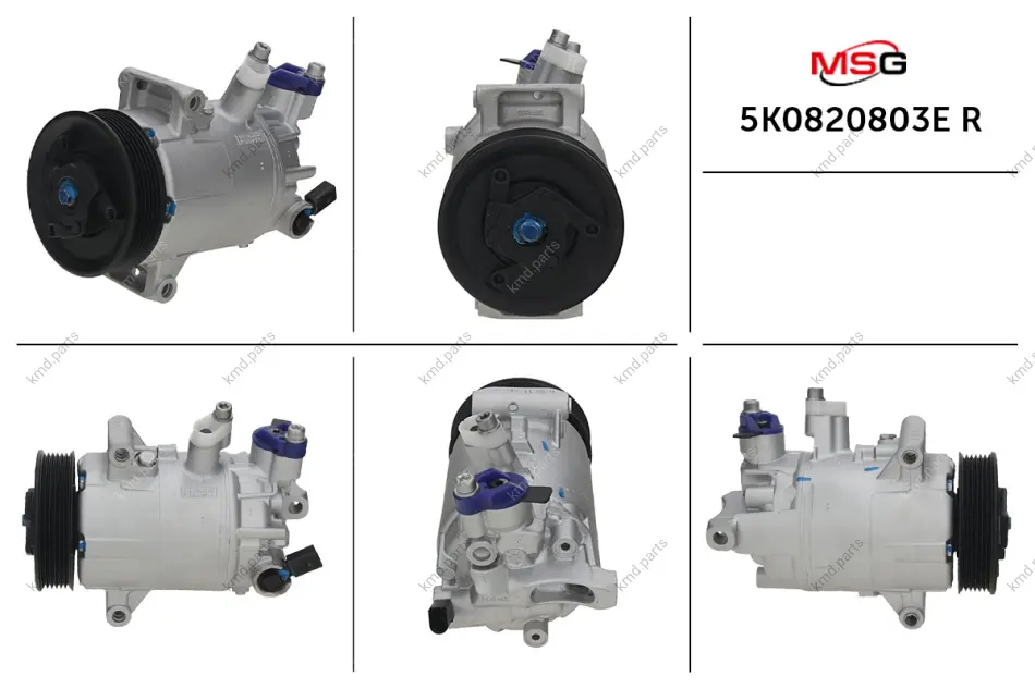 Компресор кондиціонера відновлений VW Caddy III 04-15, Golf VI 09-14, Tiguan 08-16, PASSAT B7 10-15; AUDI A3 12-22, A3 03-12, A1 10-18, Q3 11-18; SKODA Octavia A5 04-13, Fabia II 07-14, Rapid 13-19, Superb 08-15; SEAT Altea 04-09, Leon 05-12, Toledo MSG 5K0820803E R (фото 1)
