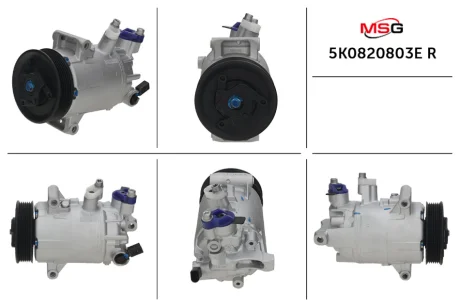 Компресор кондиціонера відновлений VW Caddy III 04-15, Golf VI 09-14, Tiguan 08-16, PASSAT B7 10-15; AUDI A3 12-22, A3 03-12, A1 10-18, Q3 11-18; SKODA Octavia A5 04-13, Fabia II 07-14, Rapid 13-19, Superb 08-15; SEAT Altea 04-09, Leon 05-12, Toledo MSG 5K0820803E R