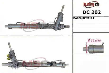 Рульова рейка з ГУР нова Renault Duster 10-18, Dacia Duster 10-17 MSG DC202