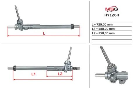 Рульова рейка без ГУР відновлена Hyundai Santa FE 12-18, Kia Sorento 14-20 MSG HY126R