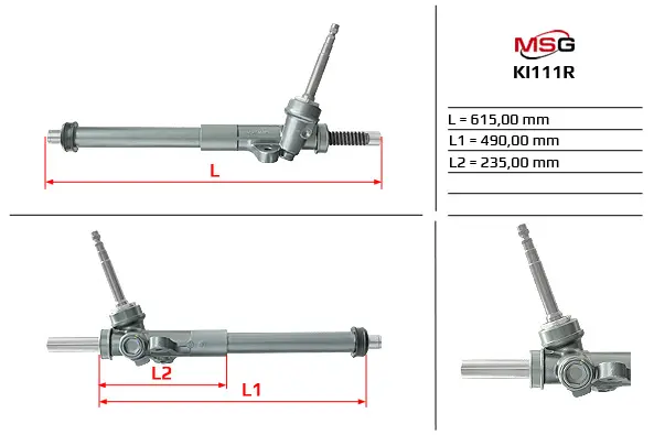 Акция Рульова рейка без ГПК відновлена Kia Carens 12-18 MSG KI111R (фото 1)