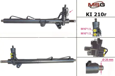 Рульова рейка з ГУР відновлена Kia Sorento 02-09 MSG KI210R