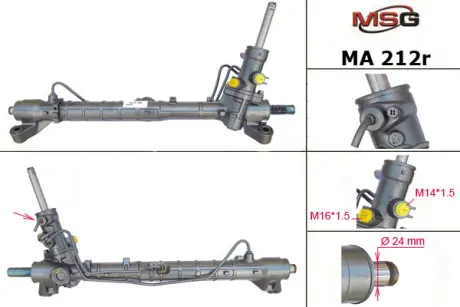 Рульова рейка з ГУР відновлена Mazda 5 05-10, Mazda 3 03-09 MSG MA212R