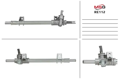 Рульова рейка без ГУР нова Renault Symbol 98-08, Renault Clio II 98-05, Renault Kangoo 97-07 MSG RE112