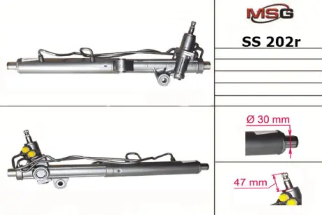 Рульова рейка з ГУР відновлена SsangYong Rexton 01-06, SsangYong Actyon 06-11, SsangYong Kyron 05-11 MSG SS202R