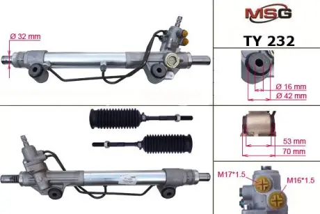 Рульова рейка з ГУР нова Toyota FJ Cruiser 06-16, Toyota 4Runner 09-, Toyota Land Cruiser Prado 150 09- MSG TY232