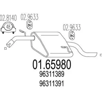 Задня частина вихлопної системи MTS 01.65980