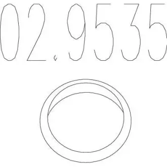 Монтажне кільце вихлопної системи (D (внутр.) - 57,6 мм; D (наружн.) - 68,5 мм; Висота - 12 мм) MTS 02.9535