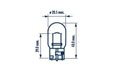 176323000 Лампа W21W 12V 21WW3X16d (10шт) NARVA 17632