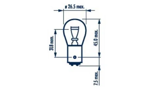 178813000 Лампа P21/4W 12V 21/4W BAZ15d (10шт) NARVA 17881