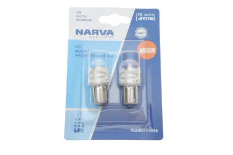 Автолампа PY21W 12V 2.15W BAU15s LED (жовта) (К-кт 2 шт).) NARVA 181494100