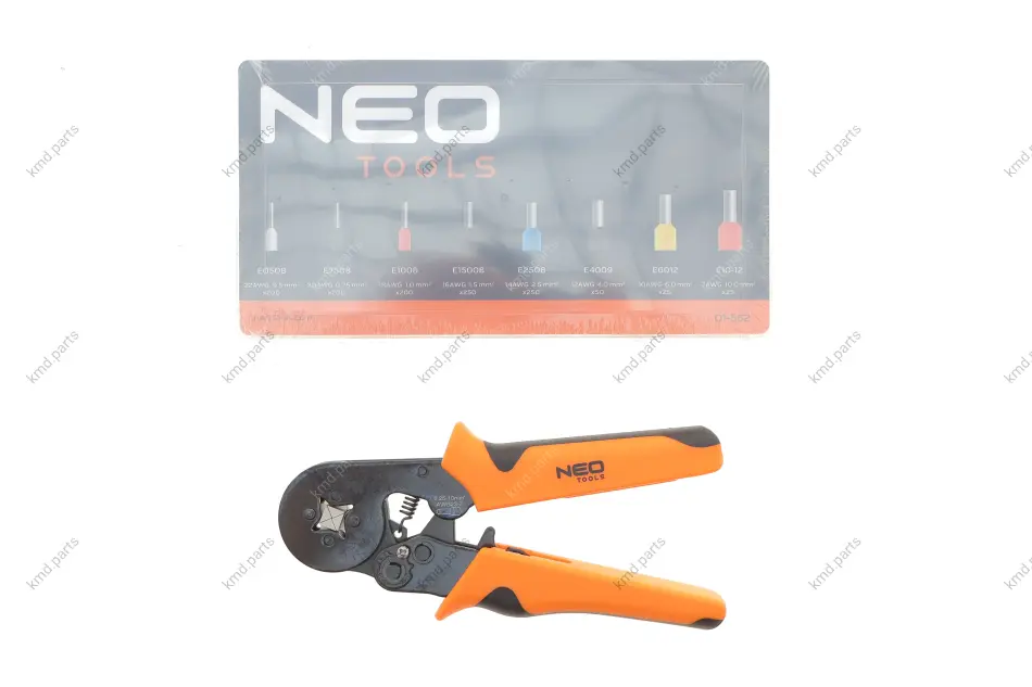Кліщі для обтиснення та зняття ізоляції 205 мм (+ 1200 гільз) NEO TOOLS 01-562 (фото 1)