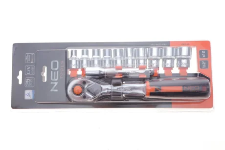 Набір торцевих головок з тріскачкою 1/2" 12 од. (хромовані) NEO TOOLS 10-030