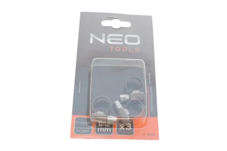 Хомут черв\'ячний Ø8-12x9 мм 3 од. NEO TOOLS 11-400