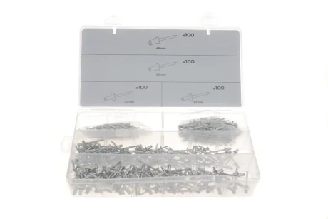 Набір заклепок Ø2,4-4,8x10 mm 400 од. NEO TOOLS 11-970