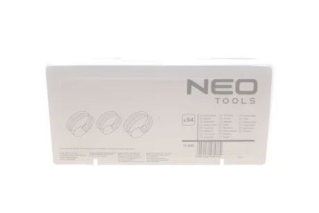 Набір хомутів черв\'ячних Ø16-32x9 мм 34 од. NEO TOOLS 11-981