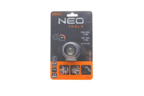 Ліхтар налобний (250Lm/3W/CREE XPE/3xAAA) NEO TOOLS 99-201