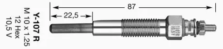 Свічка розжарювання Standard (Y-107R) ="" NGK 1229