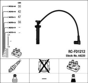 Комплект проводів запалювання FORD GALAXY I 2.3 01.97-05.06 NGK44220 NGK 44220
