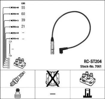 К-кт проводiв (RC-ST204) SEAT Leon/Toledo "1,6 "98-06 ="" NGK 7061