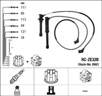 Комплект запалювального кабелю NGK8863 NGK 8863