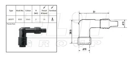 Свечной наконечник NGK LB05FP