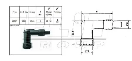 Кришка свічки запалювання NGK8060 NGK LD05F