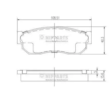 Комплект гальмівних накладок Nipparts NIPPARTS J3601001 (фото 1)