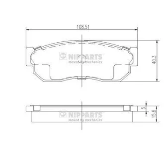 Комплект гальмівних накладок Nipparts NIPPARTS J3601001