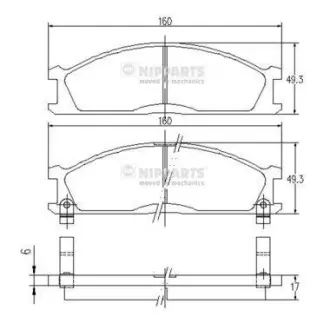 Гальмівні колодки NIPPARTS J3601037