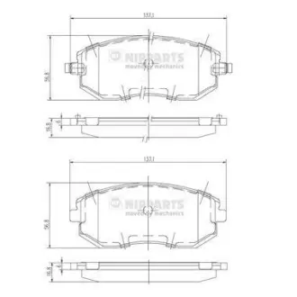 Гальмівні колодки NIPPARTS J3607015