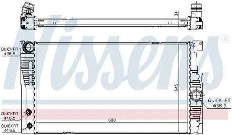 Радіатор охолодження BMW 5 SERIES F10 (2010) 520I 2.0 NISSENS 60836